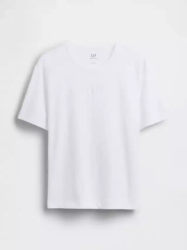 Ενήλικων, βαρύ, χαλαρό T-shirt με λογότυπο