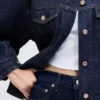 Εξαιρετικά μαλακό, oversized τζάκετ τζιν με φουσκωτά μανίκια