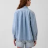 Εξαιρετικά μαλακό πουκάμισο τζιν σε oversized γραμμή