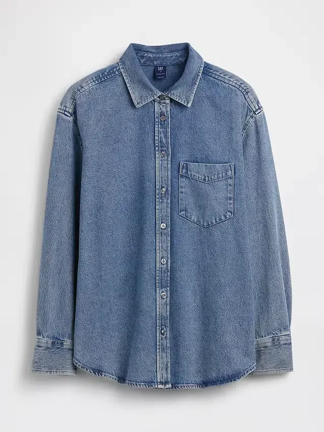 Εξαιρετικά μαλακό πουκάμισο τζιν σε oversized γραμμή