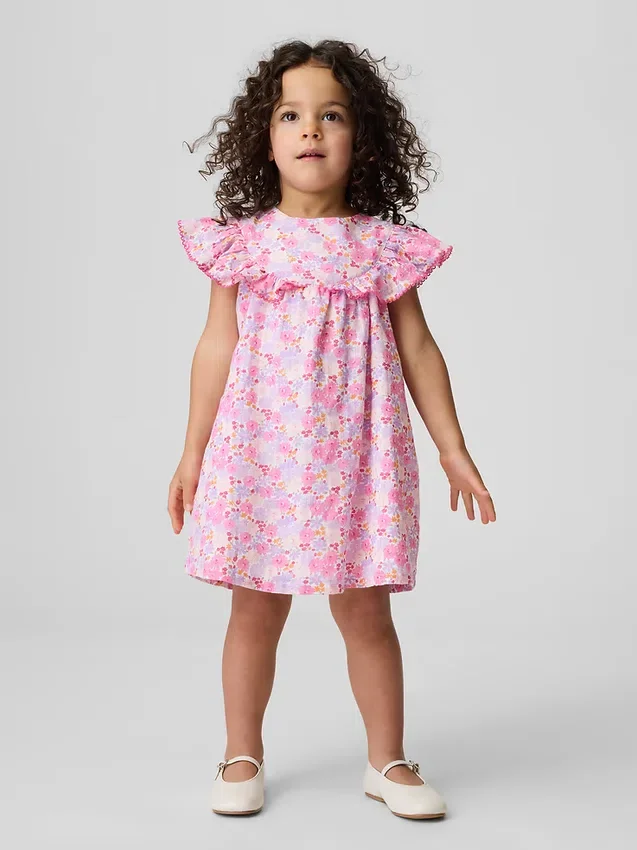 Φορέμα με βολάν και λουλούδια για βρέφη & νήπια