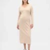 Φόρεμα-πουλόβερ εγκυμοσύνης CashSoft με V-neck