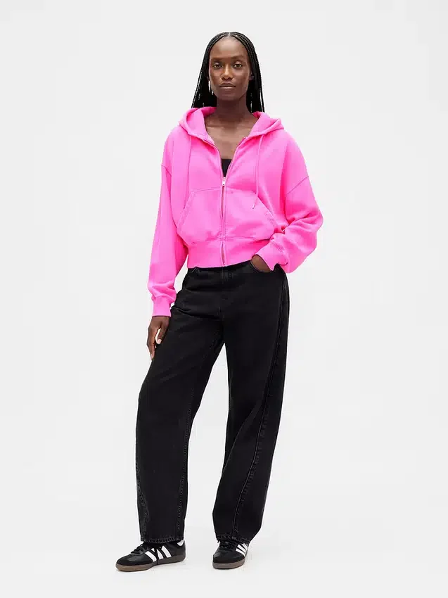 Φούτερ με κουκούλα, φερμουάρ και σφιγκτήρα Vintagesoft