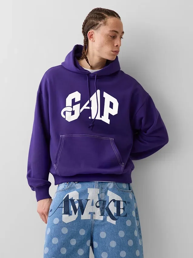 Φούτερ με κουκούλα GAP × Awake Ny, βαρέως τύπου, με υπερμεγέθη λογότυπο