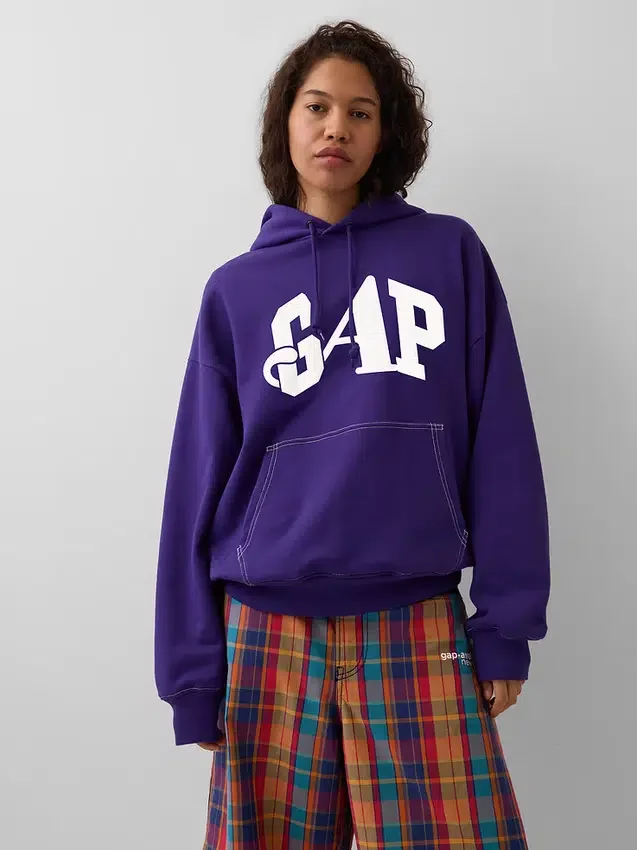 Φούτερ με κουκούλα GAP × Awake Ny, βαρέως τύπου, με υπερμεγέθη λογότυπο