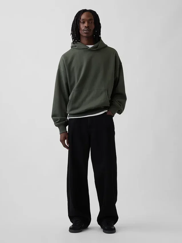 Φούτερ με κουκούλα για ενήλικες, βαρύ και oversized