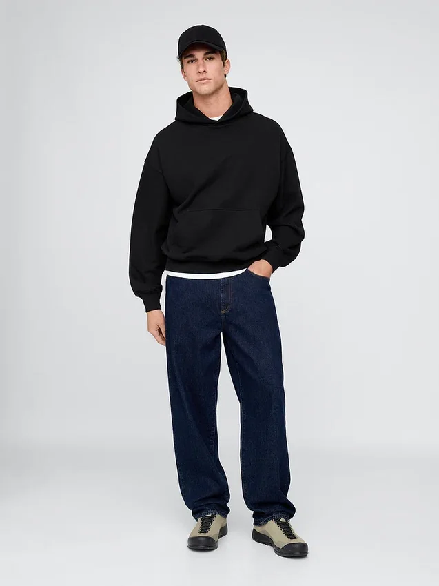 Φούτερ με κουκούλα για ενήλικες, βαρύ και oversized