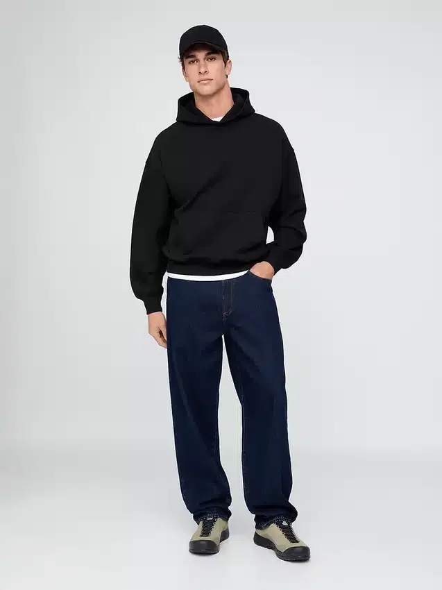Φούτερ με κουκούλα για ενήλικες, βαρύ και oversized