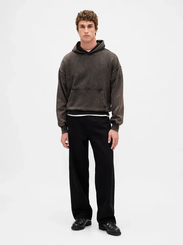 Φούτερ με κουκούλα για ενήλικες, βαρύ και oversized