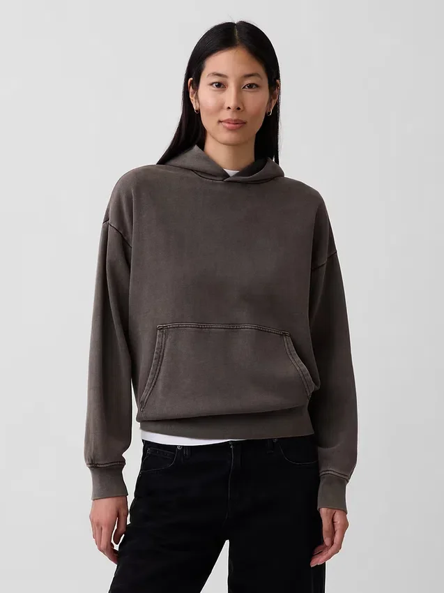 Φούτερ με κουκούλα για ενήλικες, βαρύ και oversized