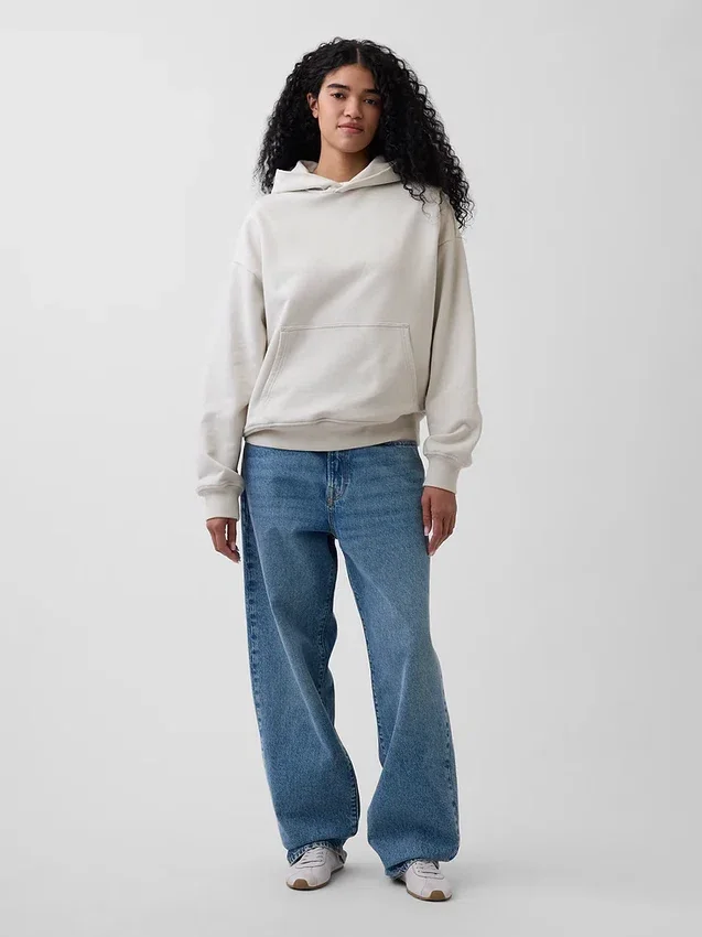 Φούτερ με κουκούλα για ενήλικες, βαρύ και oversized