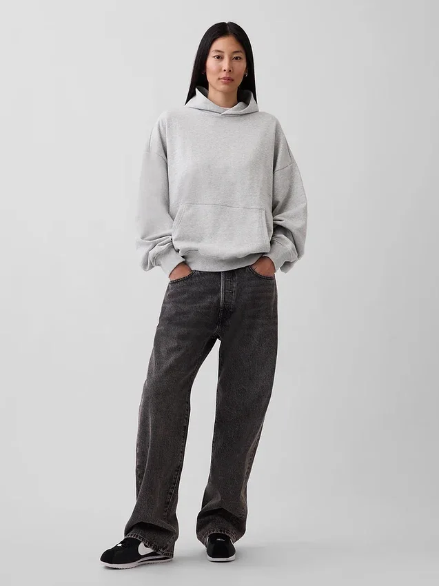 Φούτερ με κουκούλα για ενήλικες, βαρύ και oversized