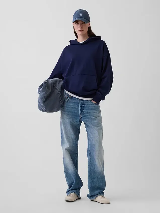 Φούτερ με κουκούλα για ενήλικες, βαρύ και oversized