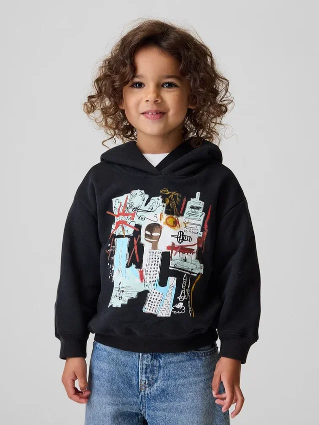 Φούτερ με κουκούλα Jean-Michel Basquiat για μικρά παιδιά, από Vintagesoft