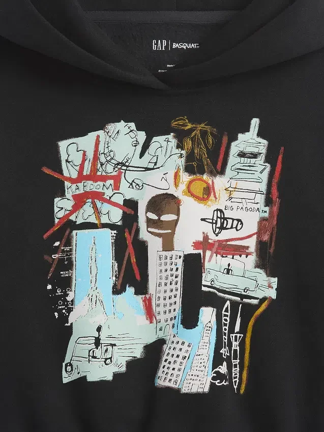 Φούτερ με κουκούλα Jean-Michel Basquiat για μικρά παιδιά, από Vintagesoft