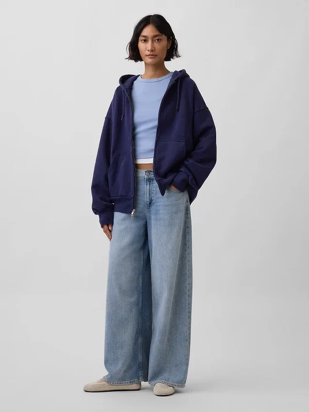 Φούτερ με κουκούλα και φερμουάρ για ενήλικες, από πολύ βαρύ γαλλικό φούτερ
