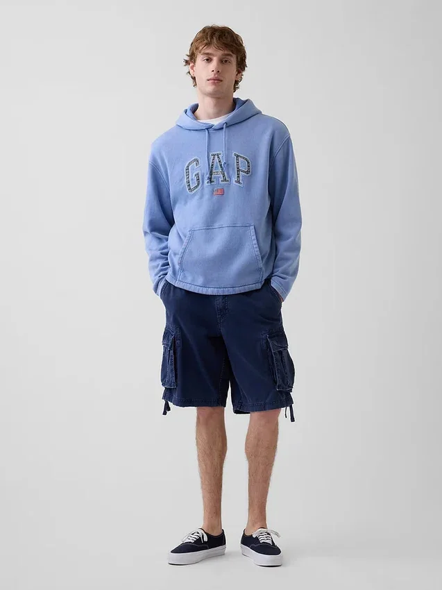 Φούτερ με κουκούλα Vintagesoft Oversized Americana Logo