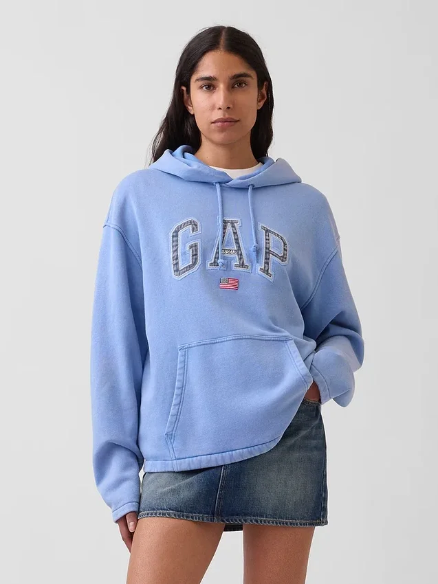 Φούτερ με κουκούλα Vintagesoft Oversized Americana Logo