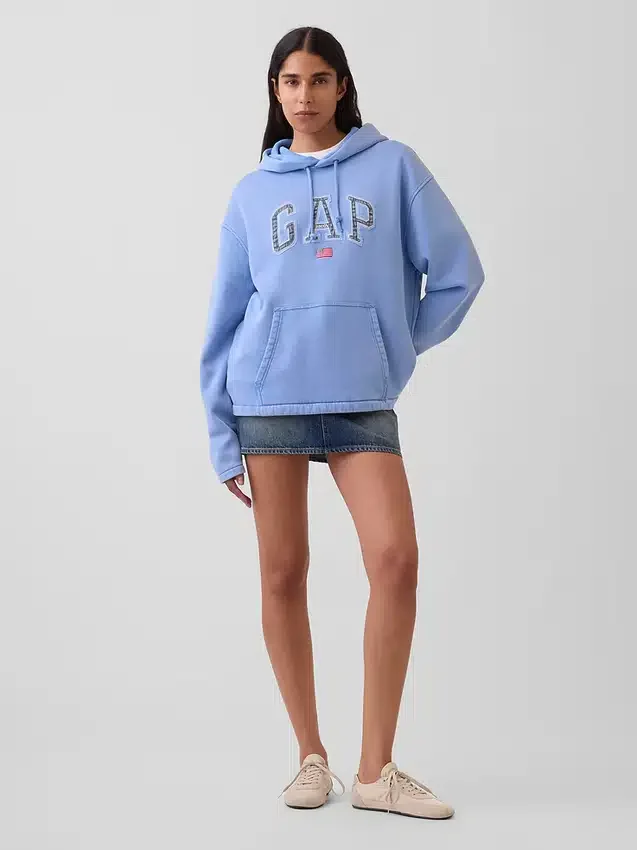 Φούτερ με κουκούλα Vintagesoft Oversized Americana Logo