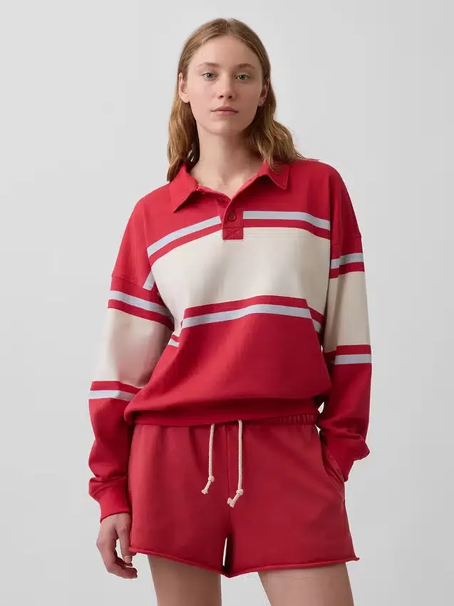 Φούτερ πόλο oversize από μαλακό φλοκωτό ύφασμα Vintagesoft