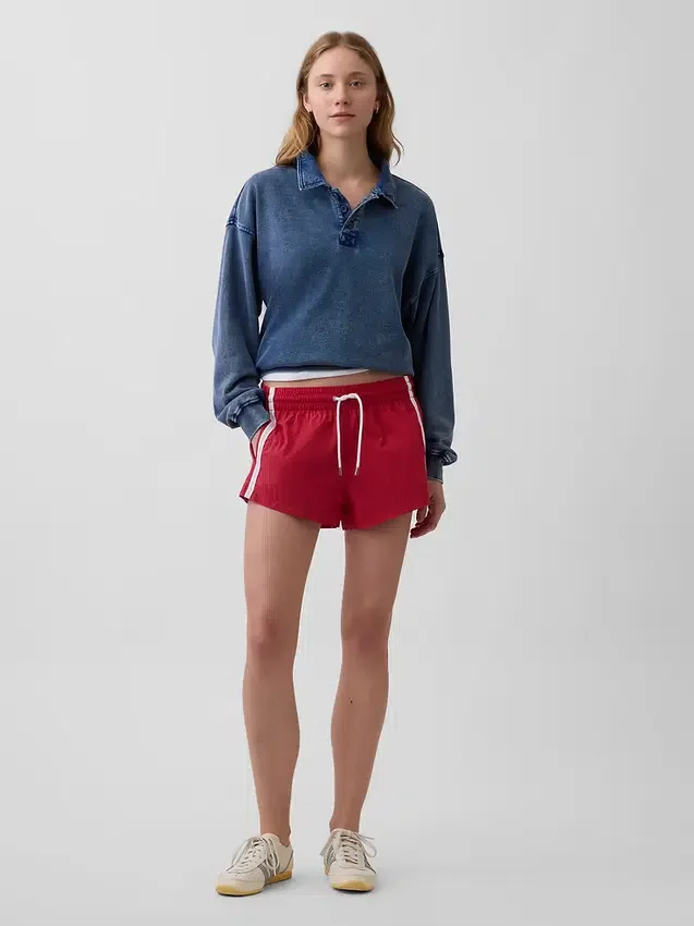 Φούτερ πόλο oversize από μαλακό φλοκωτό ύφασμα Vintagesoft