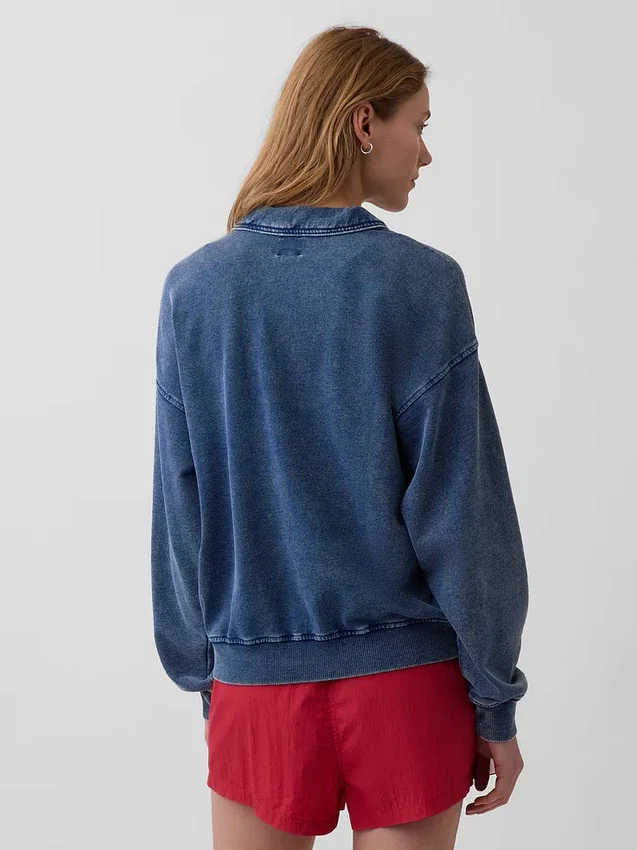 Φούτερ πόλο oversize από μαλακό φλοκωτό ύφασμα Vintagesoft