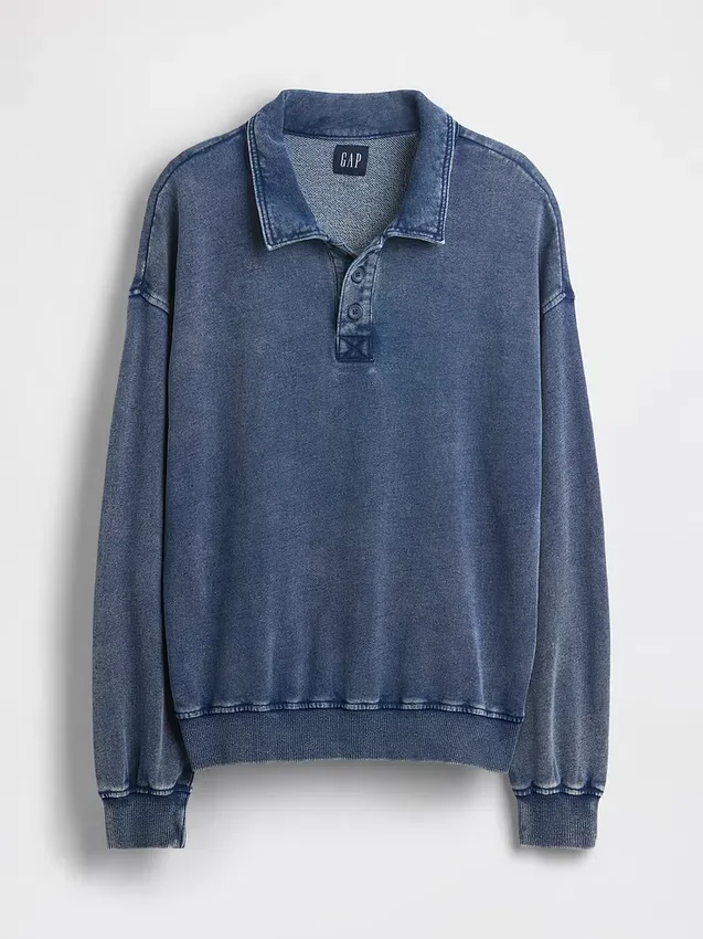 Φούτερ πόλο oversize από μαλακό φλοκωτό ύφασμα Vintagesoft