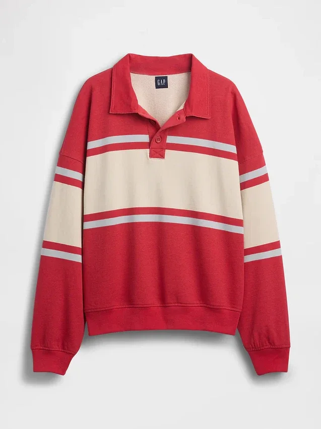Φούτερ πόλο oversize από μαλακό φλοκωτό ύφασμα Vintagesoft