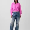 Φούτερ Vintagesoft με V-neck και oversized γραμμή