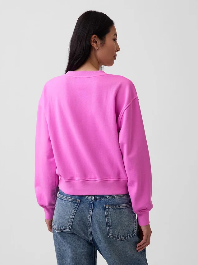 Φούτερ Vintagesoft με V-neck και oversized γραμμή