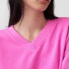 Φούτερ Vintagesoft με V-neck και oversized γραμμή