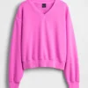 Φούτερ Vintagesoft με V-neck και oversized γραμμή