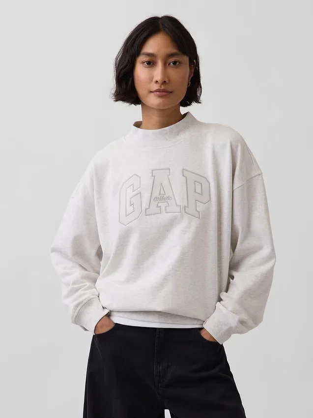 Φούτερ Vintagesoft Terry με ψηλό γιακά και λογότυπο, σε oversized γραμμή