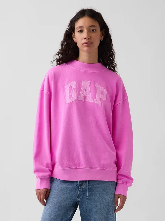 Φούτερ Vintagesoft Terry με ψηλό γιακά και λογότυπο, σε oversized γραμμή