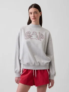 Φούτερ Vintagesoft Terry με ψηλό γιακά και λογότυπο, σε oversized γραμμή