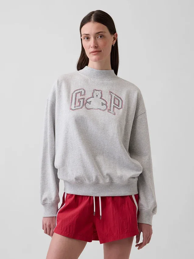 Φούτερ Vintagesoft Terry με ψηλό γιακά και λογότυπο, σε oversized γραμμή