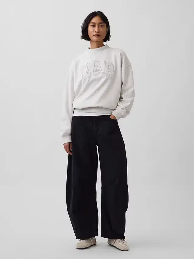 Φούτερ Vintagesoft Terry με ψηλό γιακά και λογότυπο, σε oversized γραμμή