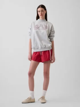Φούτερ Vintagesoft Terry με ψηλό γιακά και λογότυπο, σε oversized γραμμή