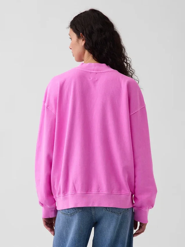 Φούτερ Vintagesoft Terry με ψηλό γιακά και λογότυπο, σε oversized γραμμή