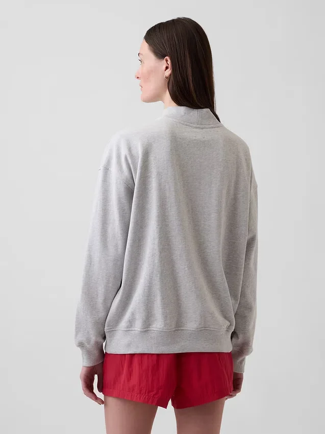 Φούτερ Vintagesoft Terry με ψηλό γιακά και λογότυπο, σε oversized γραμμή