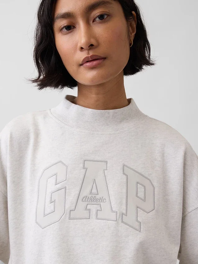 Φούτερ Vintagesoft Terry με ψηλό γιακά και λογότυπο, σε oversized γραμμή