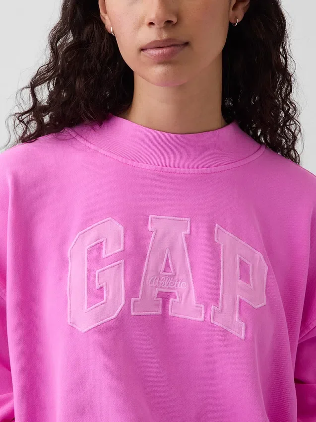 Φούτερ Vintagesoft Terry με ψηλό γιακά και λογότυπο, σε oversized γραμμή