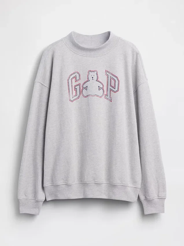 Φούτερ Vintagesoft Terry με ψηλό γιακά και λογότυπο, σε oversized γραμμή