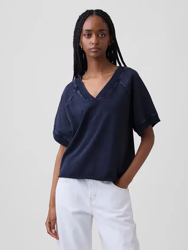Φούτερ Vintagesoft Terry Oversized με V-Neck