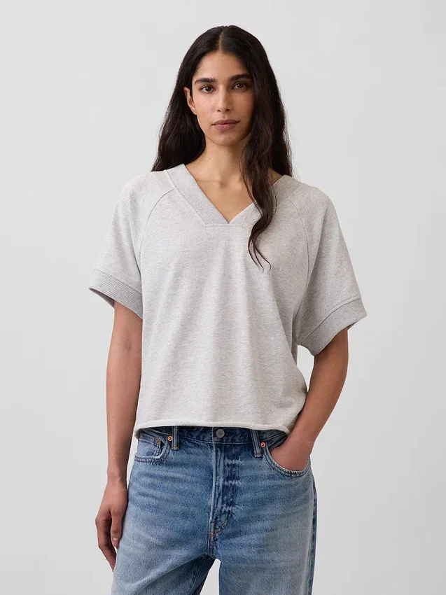Φούτερ Vintagesoft Terry Oversized με V-Neck