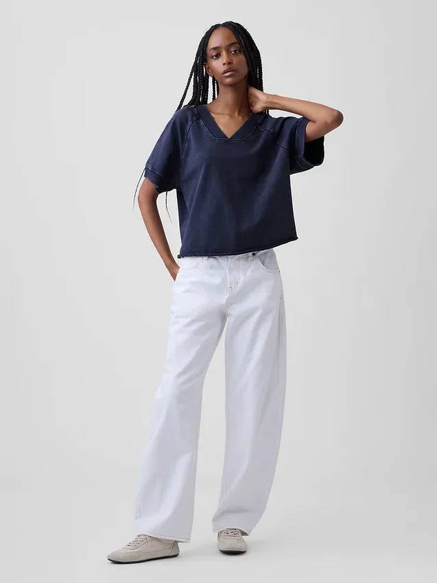 Φούτερ Vintagesoft Terry Oversized με V-Neck