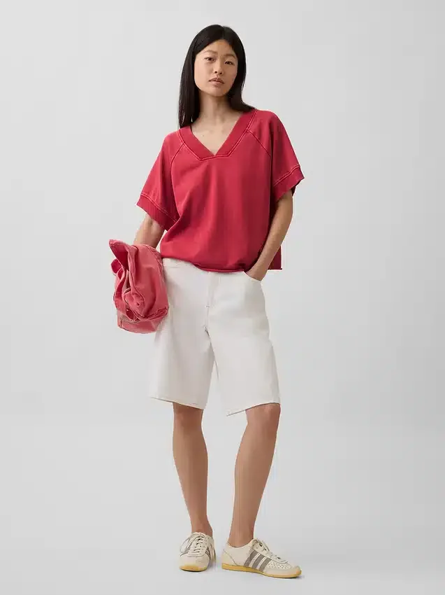 Φούτερ Vintagesoft Terry Oversized με V-Neck