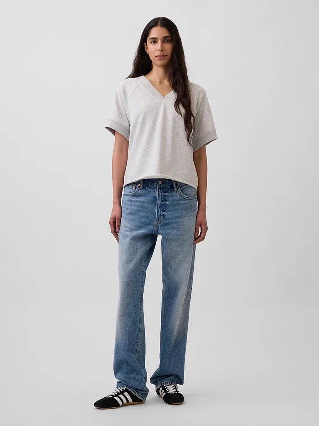 Φούτερ Vintagesoft Terry Oversized με V-Neck