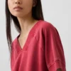 Φούτερ Vintagesoft Terry Oversized με V-Neck