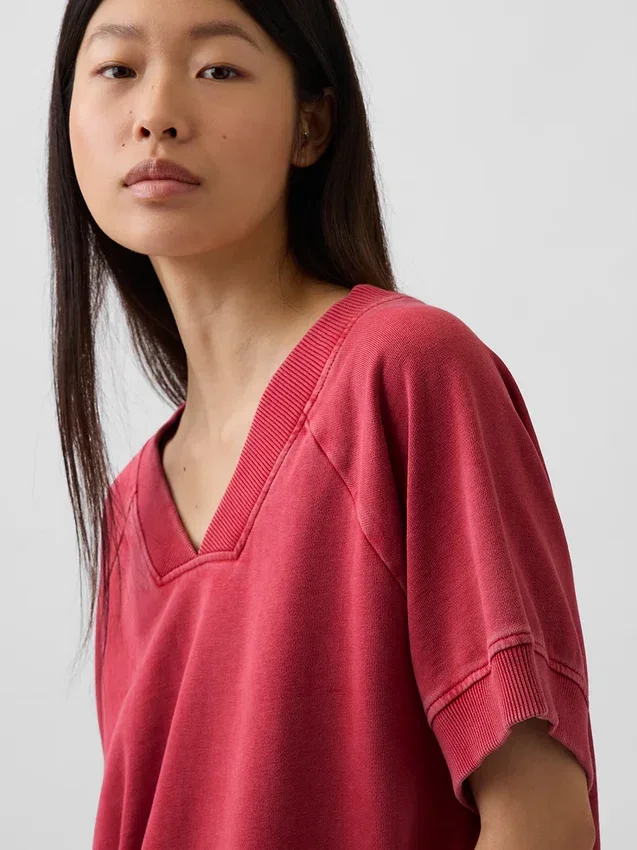 Φούτερ Vintagesoft Terry Oversized με V-Neck